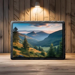 Placă Ardezie Naturală Personalizată – Tablou pe Piatră cu Margini Rupte și Claritate HD